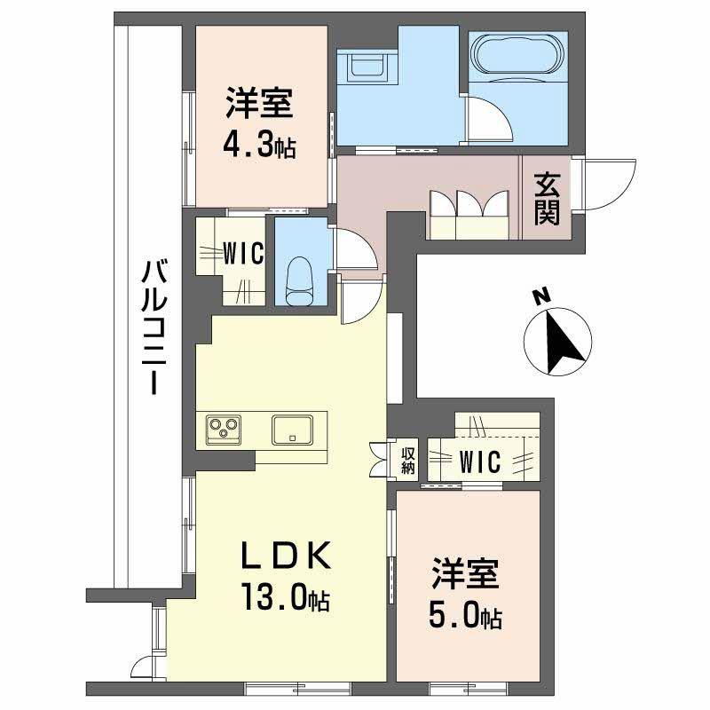 サンシャインSTN(2LDK/1階)の間取り写真