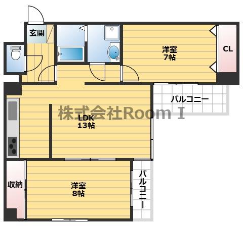 オアシススクエア上町台(2LDK/3階)の間取り写真