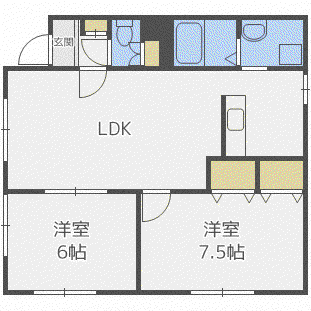 ソルトバレー(2LDK/2階)の間取り写真