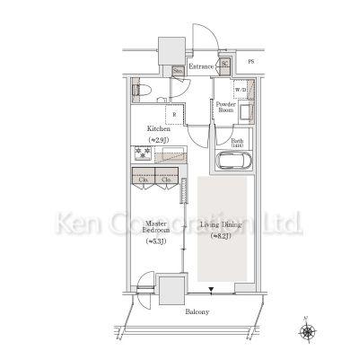 OIMACHI TRACKS RESIDENCE(1LDK/22階)の間取り写真