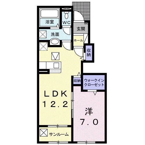 カプレット(1LDK/1階)の間取り写真