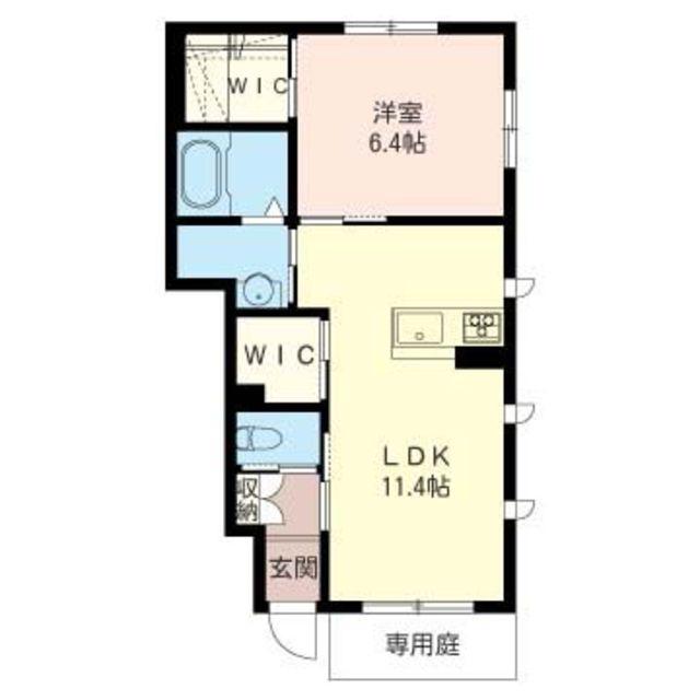 センテレオ(1LDK/1階)の間取り写真