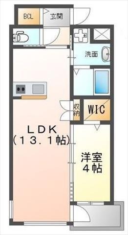 桜花ハイツ(1LDK/2階)の間取り写真