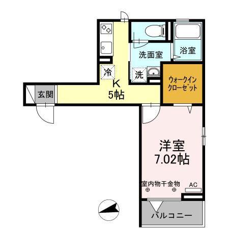 エスポワール17(1K/3階)の間取り写真