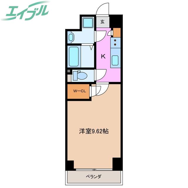 S-FORT四日市西新地(1K/6階)の間取り写真