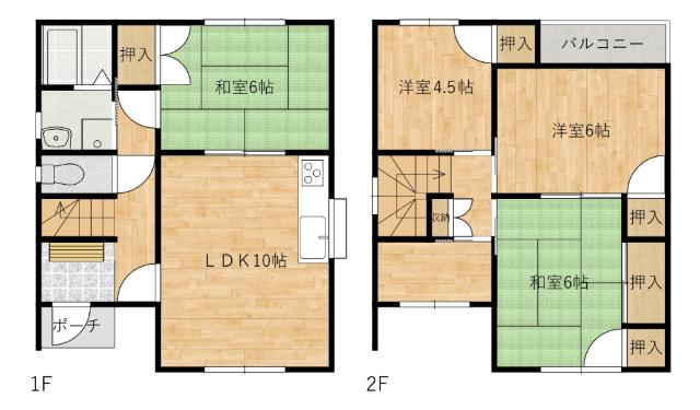 前横山棟割(4SLDK/1階)の間取り写真