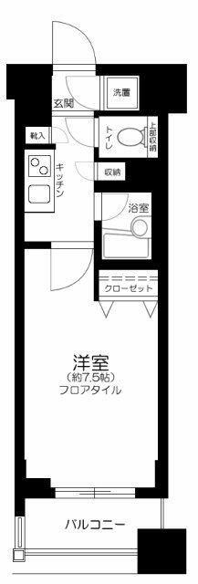 パレステュディオ九段北の丸(1K/2階)の間取り写真