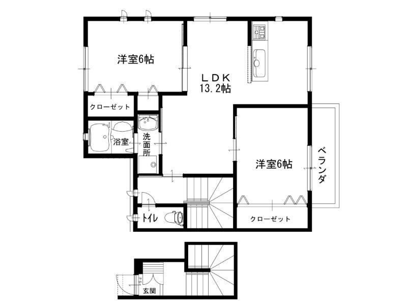 ハートプラザ9-2号地(2LDK/2階)の間取り写真