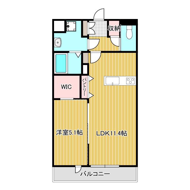 カーサ クラージュ(1LDK/2階)の間取り写真