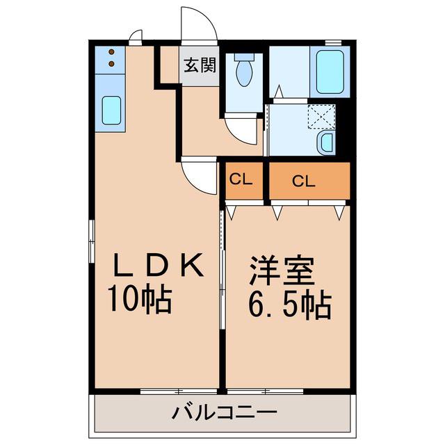 MAISONMUSOTA(1LDK/2階)の間取り写真