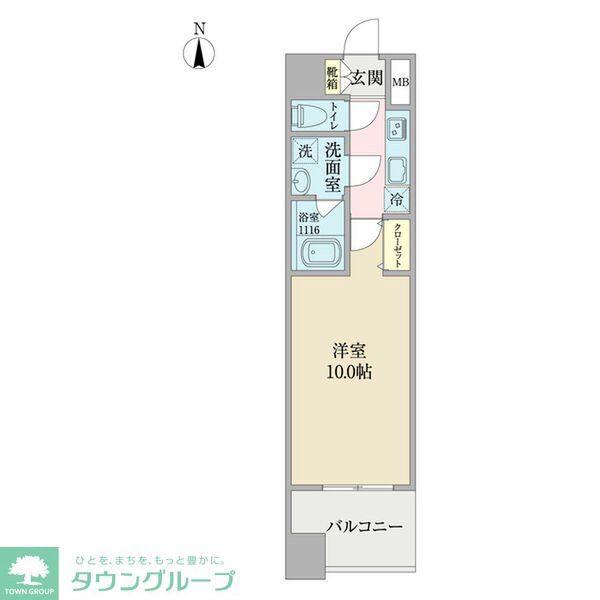 ヴィルクレア桜山(1K/2階)の間取り写真