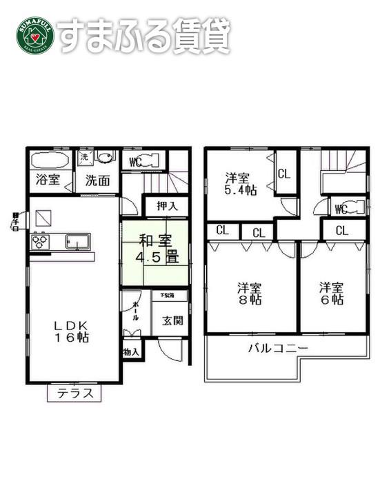 コーヨー様庄司田3丁目一戸建(4LDK/1階)の間取り写真