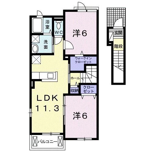フォルシュ・ヴェーラ(2LDK/2階)の間取り写真