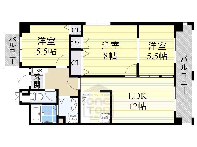 アビタシオン3(3LDK/3階)の間取り写真