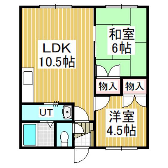 モントレー柏木(2DK/1階)の間取り写真