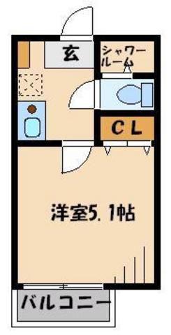 GAP草加(1K/1階)の間取り写真