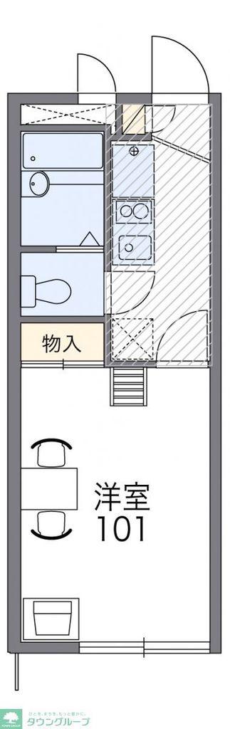 レオパレスグレイスII(1K/1階)の間取り写真