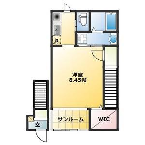 CREATIO(1K/2階)の間取り写真