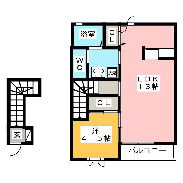 ルーチェ(1LDK/2階)の間取り写真