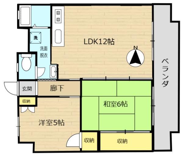 カーサM1 202(2LDK/2階)の間取り写真