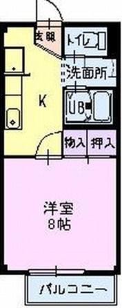 アレーテスクレア(1K/1階)の間取り写真