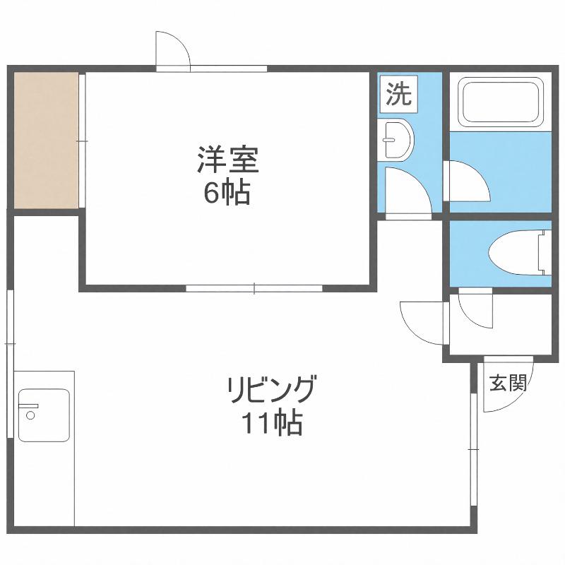 ヴィオーネ137(1LDK/1階)の間取り写真