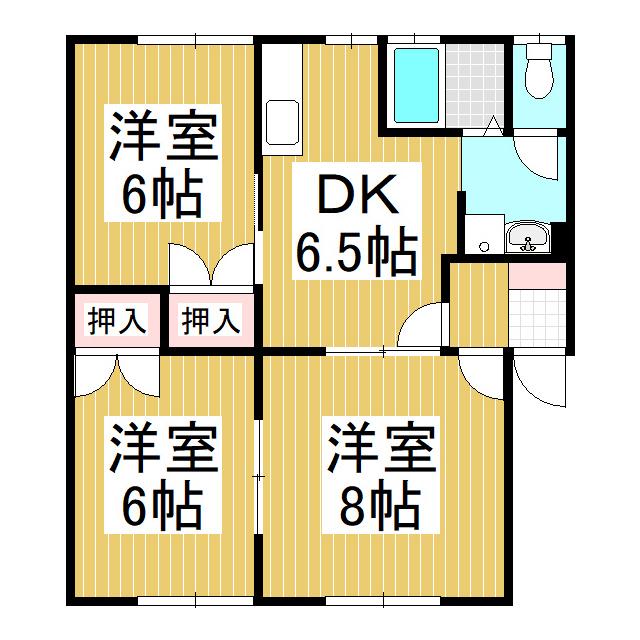 アーバンハイツ(3DK/1階)の間取り写真