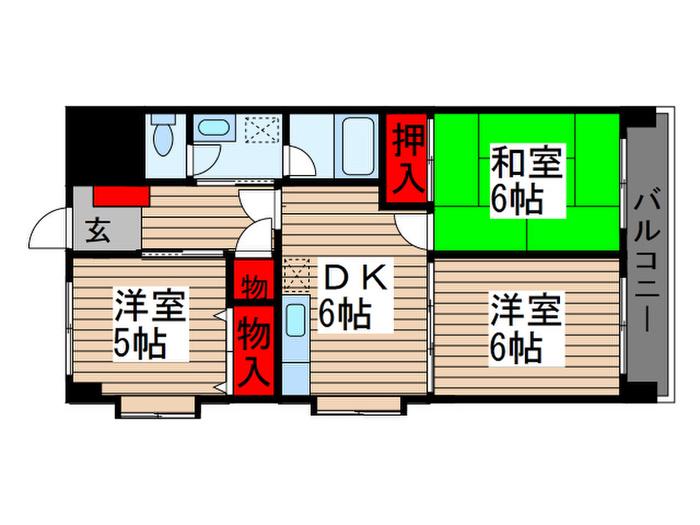 GROVE(3DK/2階)の間取り写真