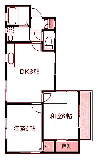 白山ハイツ(2DK/2階)の間取り写真