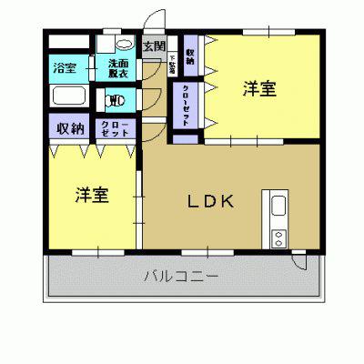 ソレイユガーデン(2LDK/3階)の間取り写真