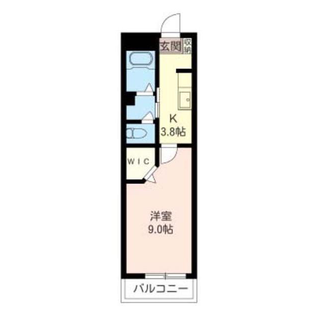 ボナール(1K/2階)の間取り写真