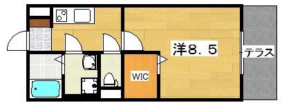 エルクレールESTI(1K/1階)の間取り写真