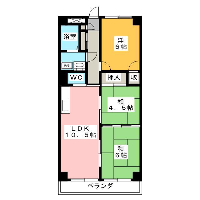 ニューウェル(3LDK/7階)の間取り写真