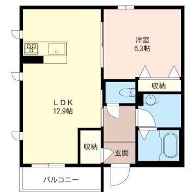 メゾン ドゥ ヴェリエール(1LDK/1階)の間取り写真