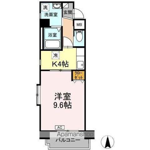 エスパシオ本陣(1K/2階)の間取り写真