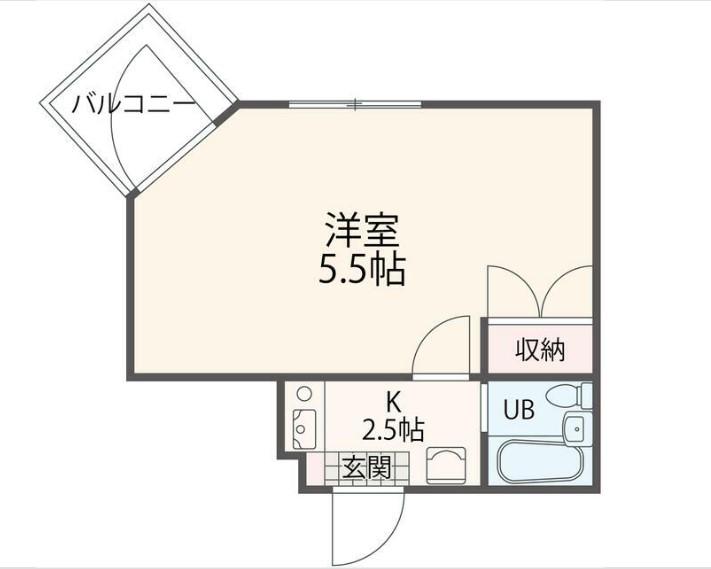 プラザマリーナ相模原(1K/2階)の間取り写真