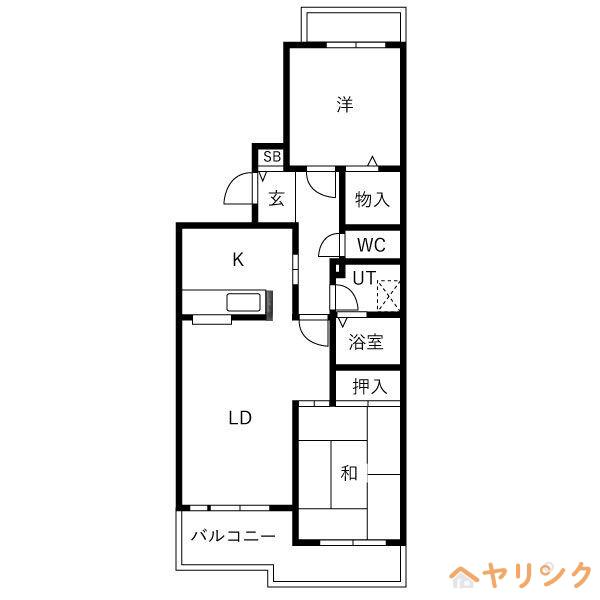 パークノヴァ貴船(2LDK/3階)の間取り写真