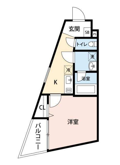 BCASA-R (1K/3階)の間取り写真