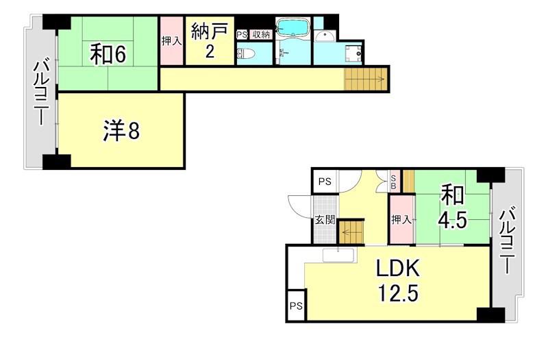 UR武庫川 31号棟(3LDK/10階)の間取り写真