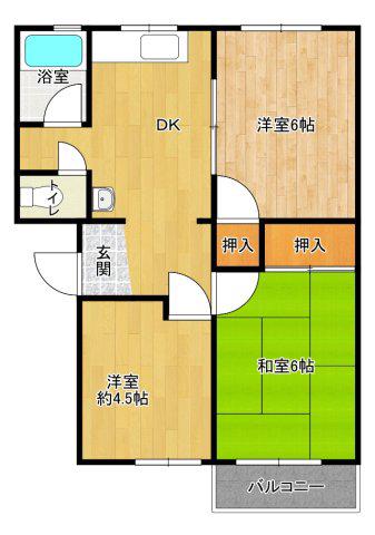 有野台公社(3DK/3階)の間取り写真