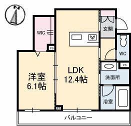 シャーメゾン ベテルギウス(1LDK/2階)の間取り写真