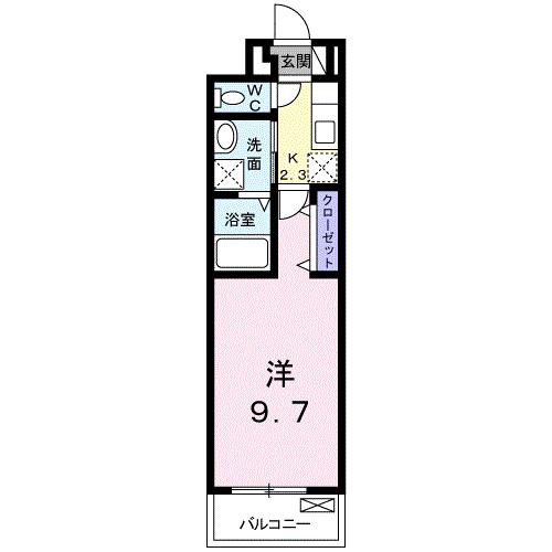 アリュール(1K/2階)の間取り写真