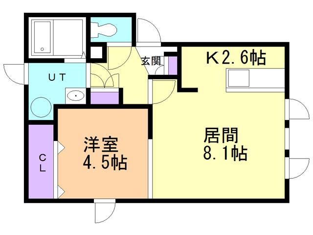 RESIDENCE WASHIBETSU(1LDK/2階)の間取り写真