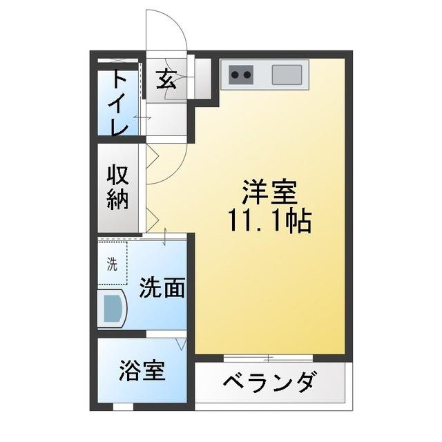 MUSHU.III(ワンルーム/2階)の間取り写真