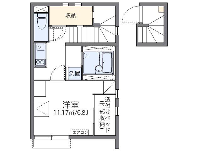 レオネクストこぶし(1K/2階)の間取り写真
