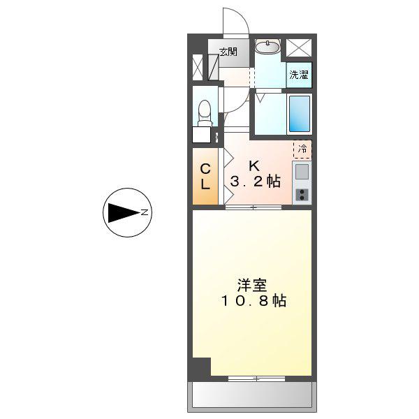 音羽壱番館SAKAE(1K/5階)の間取り写真