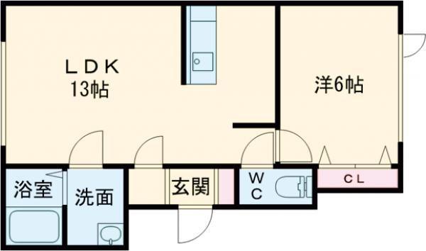 HAPPY VENUS(1LDK/2階)の間取り写真