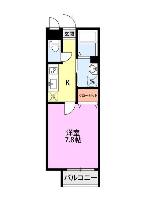 COMMON燕南(1K/1階)の間取り写真