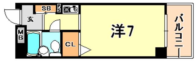 ヴェルドール王子公園(1K/2階)の間取り写真