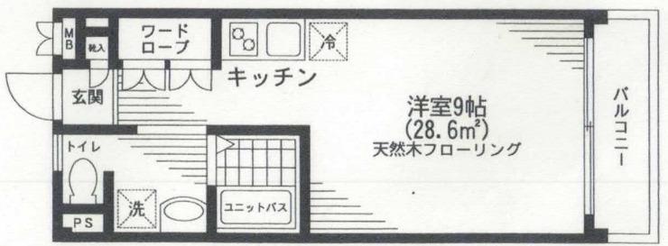 ウィステリアVII(1K/3階)の間取り写真